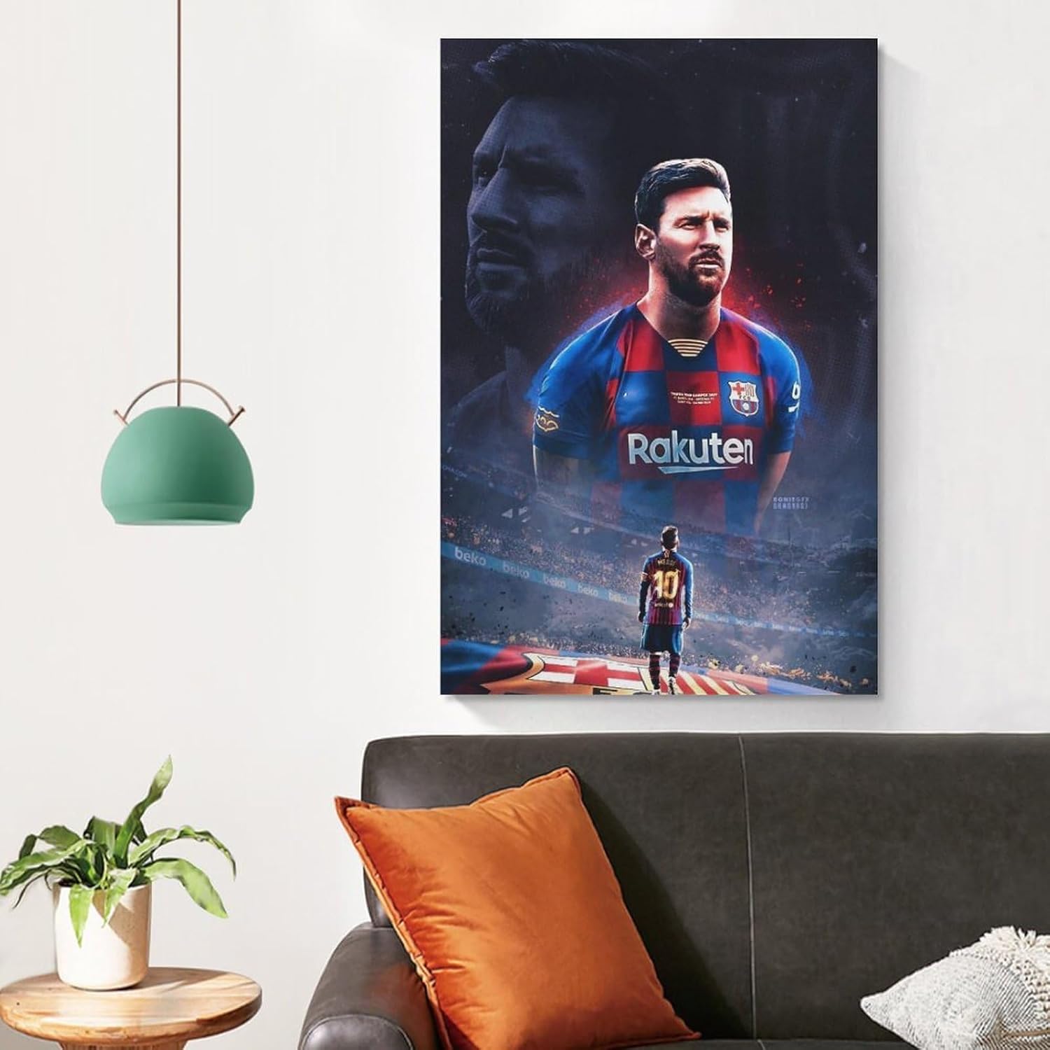 affiche sur toile lionel messi joueur de football argentin (60 x 90 cm)
