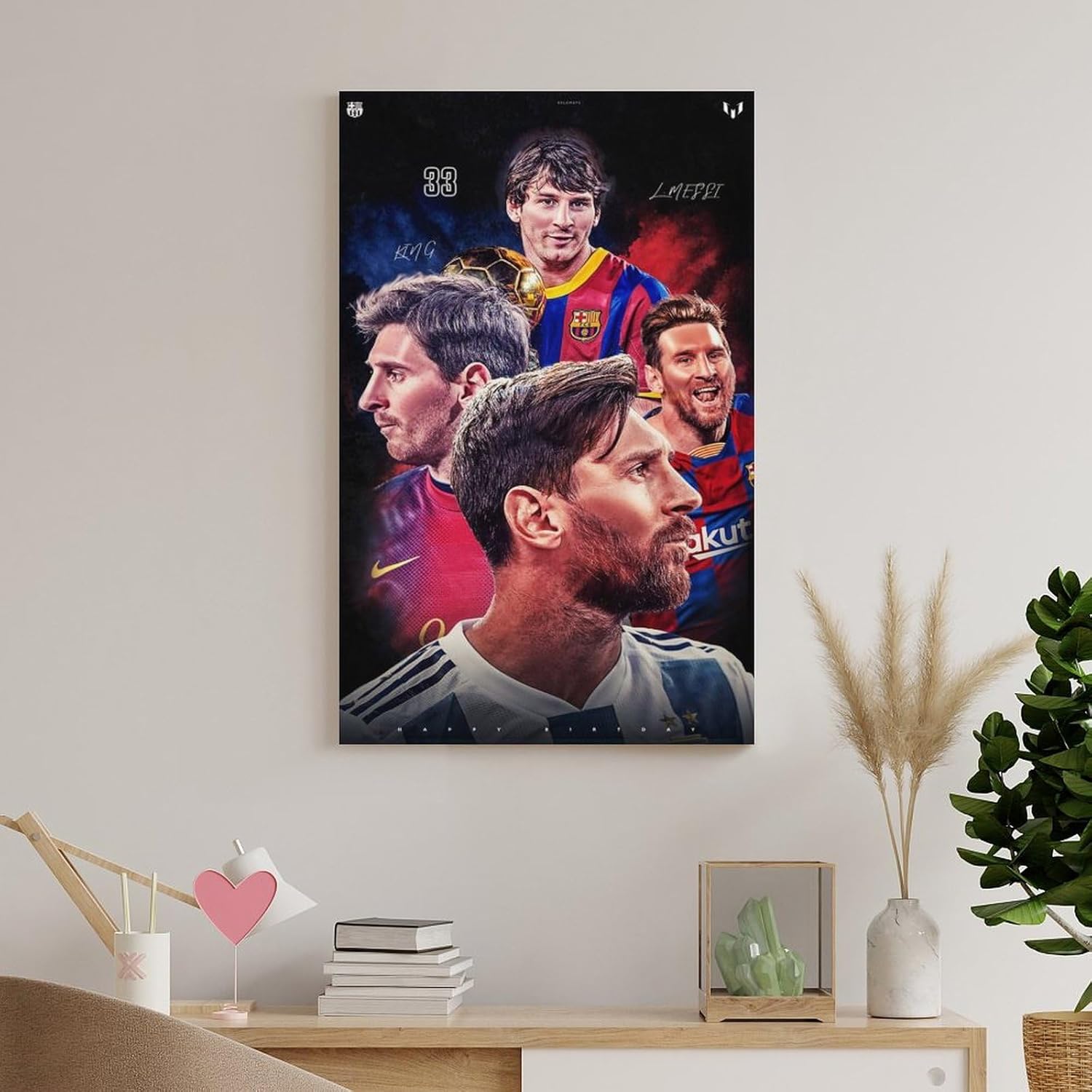 jopjdksn affiche décorative sur toile leo messi pour salon, salle de classe, salle de sport, 50 x 75 cm