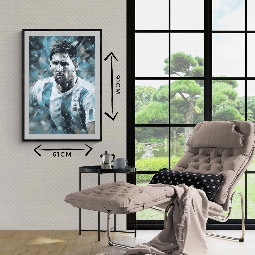 25 artstreet lionel messi poster – portrait de superstar du football – décoration murale de football – fc barcelone – souvenirs de messi – poster de légende du football (taille : 61 x 91)