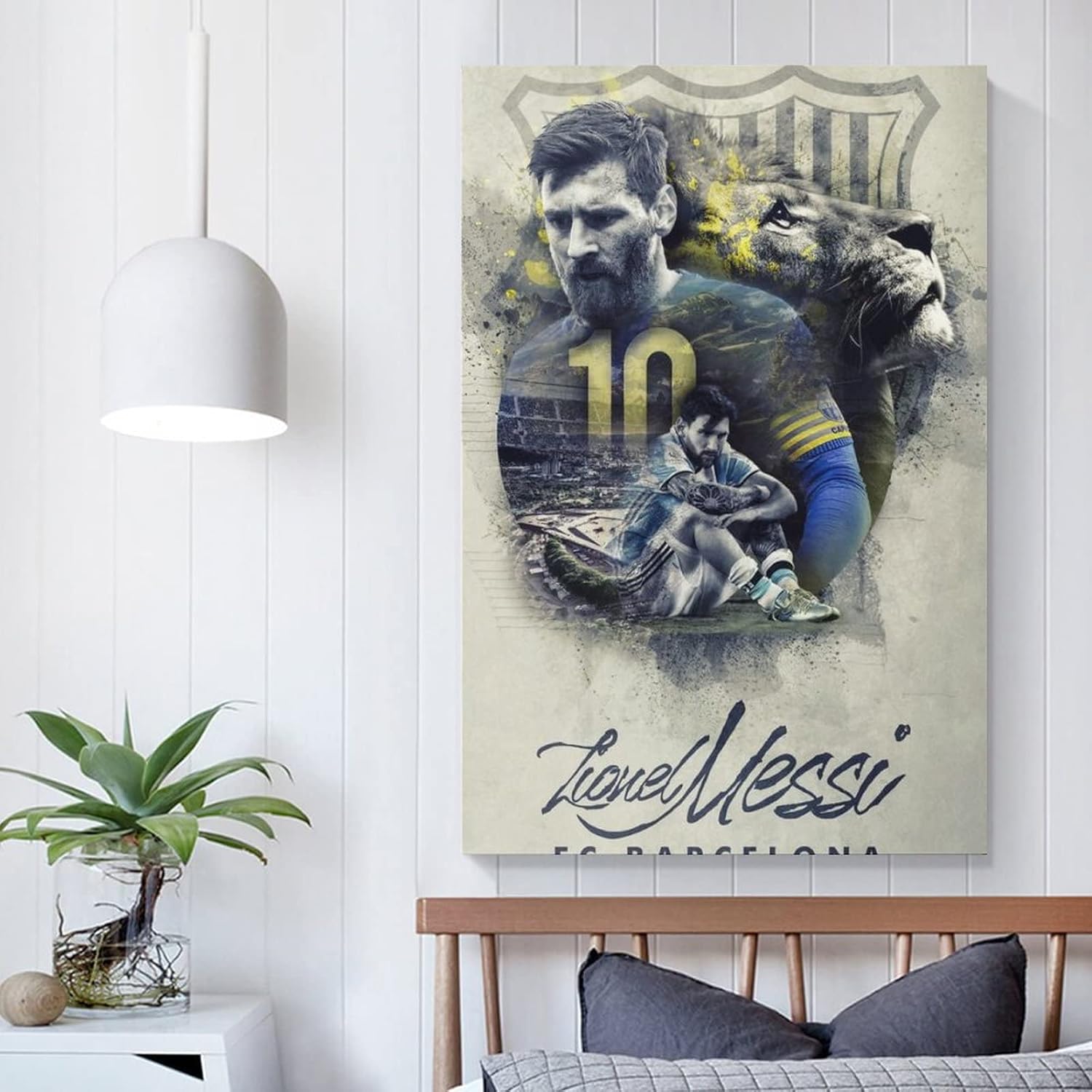 affiche d'art vintage de leo messi, toile imprimée rétro, décoration murale pour la maison, la chambre à coucher, le salon, 50 x 75 cm