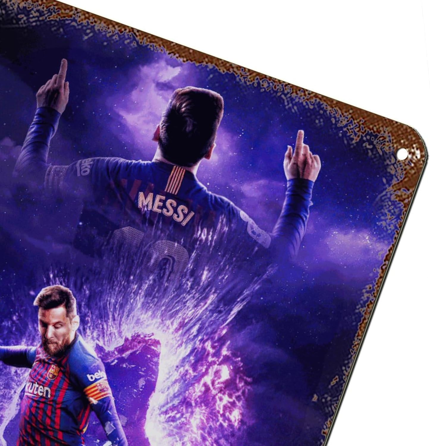 poster métal vintage lionel messi décoration murale 20 x 30 cm