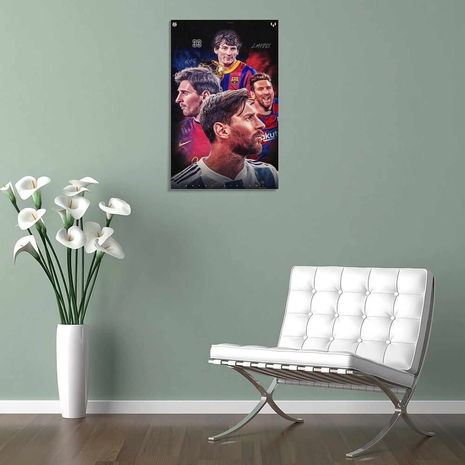 jopjdksn affiche décorative sur toile leo messi pour salon, salle de classe, salle de sport, 50 x 75 cm