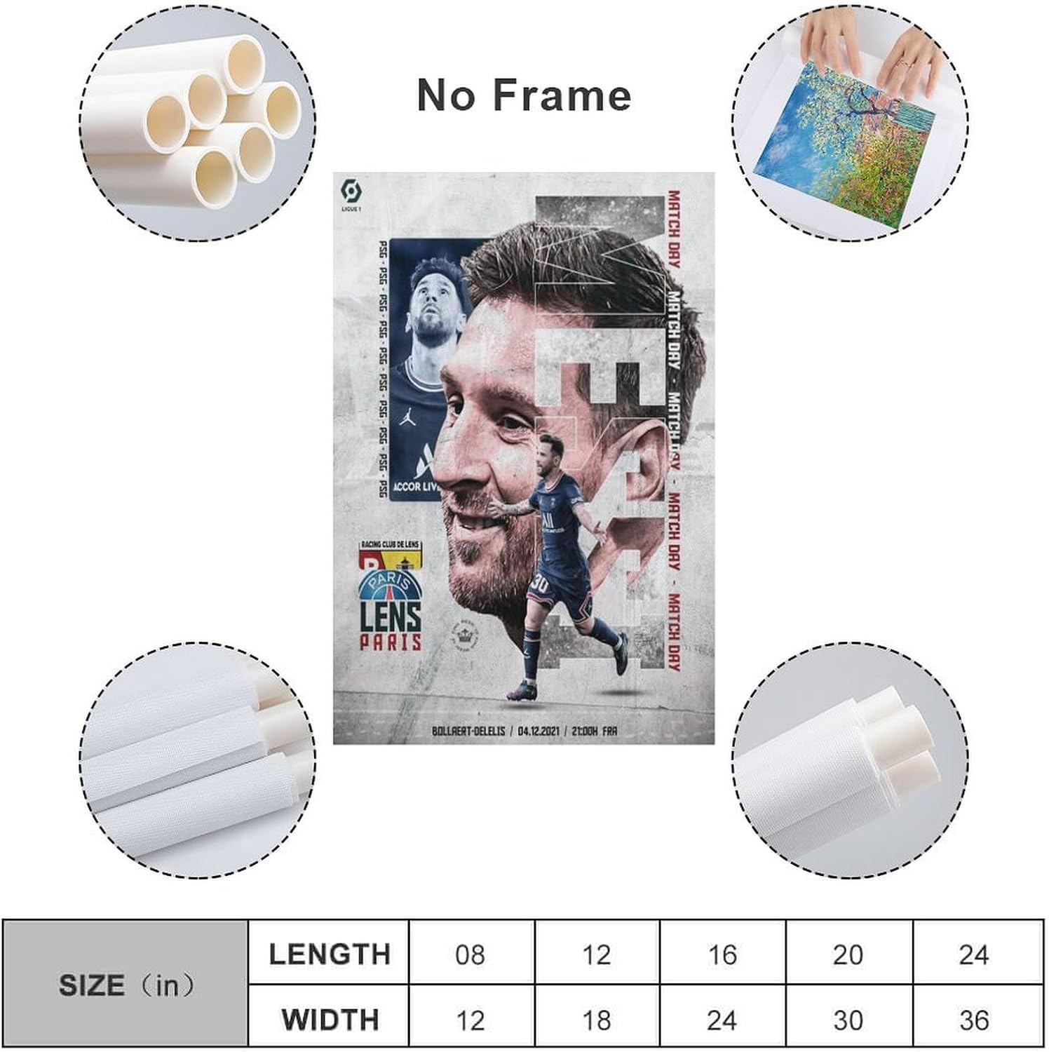 jopjdksn leo messi lens paris impressions sur toile vintage art mural décoratif pour salon salle de classe salle de sport 60x90 cm