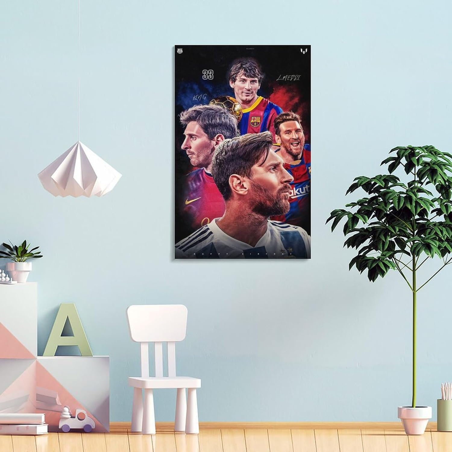 jopjdksn affiche décorative sur toile leo messi pour salon, salle de classe, salle de sport, 50 x 75 cm