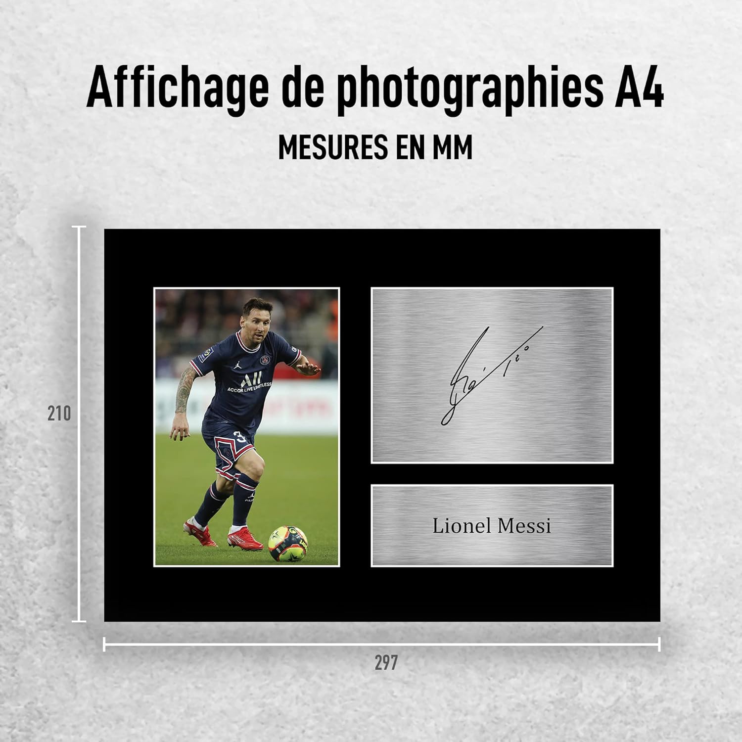 hwc trading a4 lionel messi paris saint germain psg photo dédicacée imprimée cadeaux pour les fans et supporters de football a4