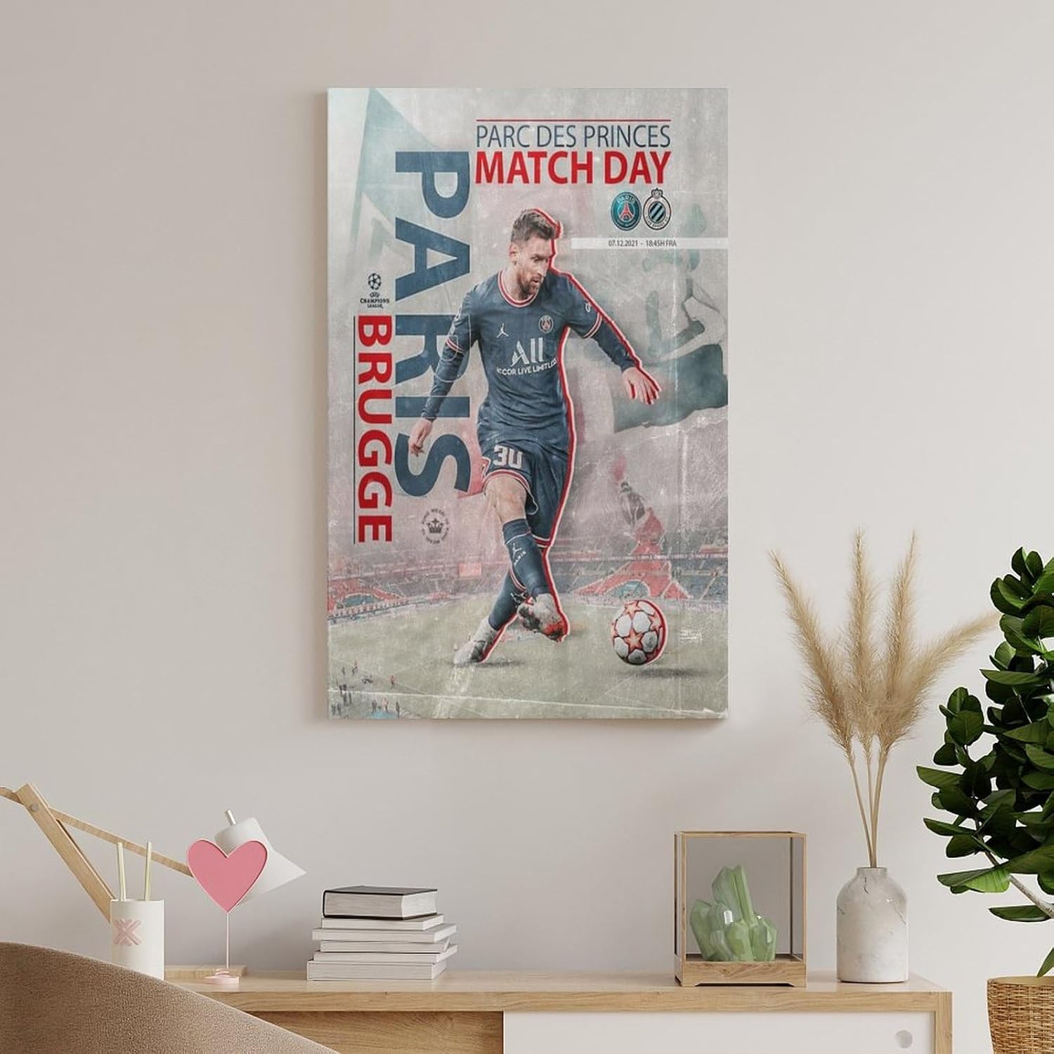 jopjdksn leo messi match day affiche murale vintage décorative sur toile pour salon, salle de classe, salle de sport 50 x 75 cm
