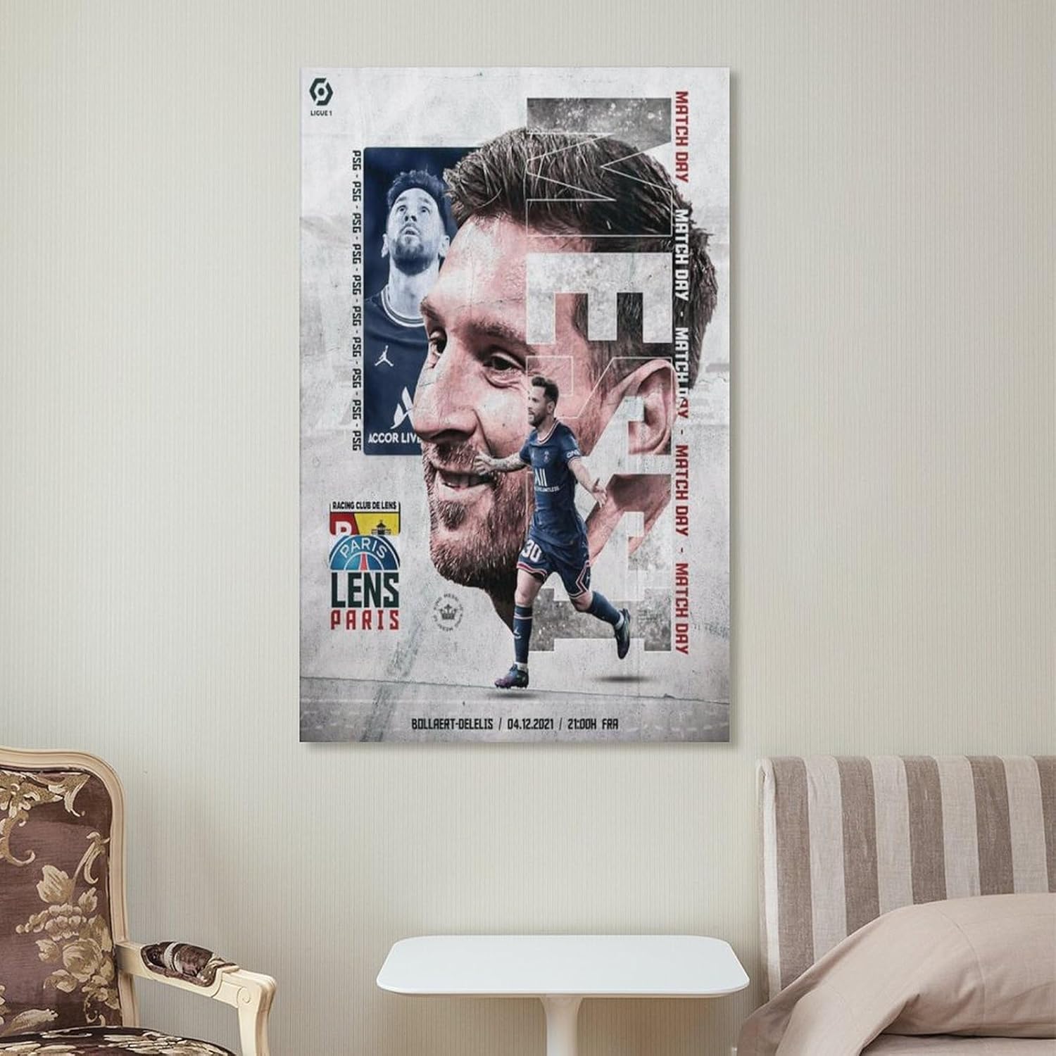 jopjdksn leo messi lens paris impressions sur toile vintage art mural décoratif pour salon salle de classe salle de sport 60x90 cm