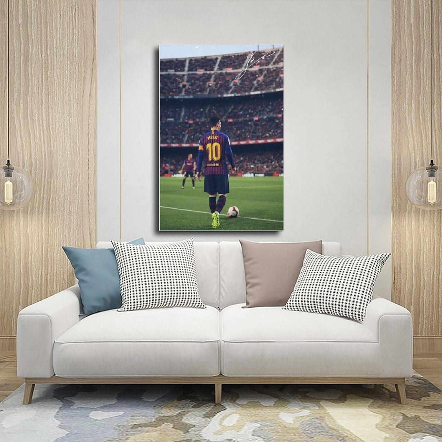 rsgfyc lionel messi poster sur toile signé lionel messi pour chambre à coucher, bureau, décoration cadeau 20 x 30 cm