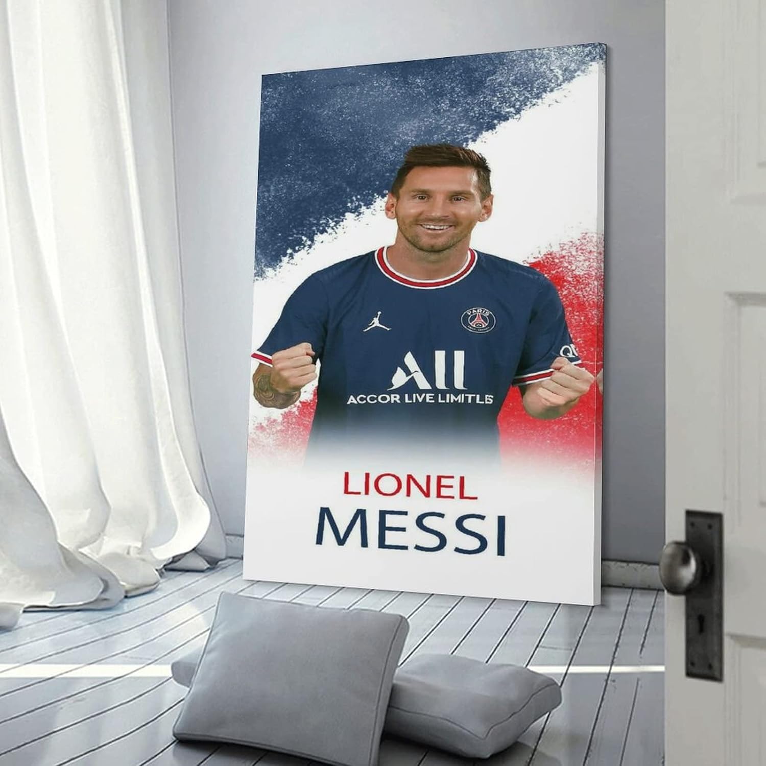 impression sur toile de joueur de football leo messi, décoration murale rétro pour la maison, la chambre à coucher, le salon, 20 x 30 cm