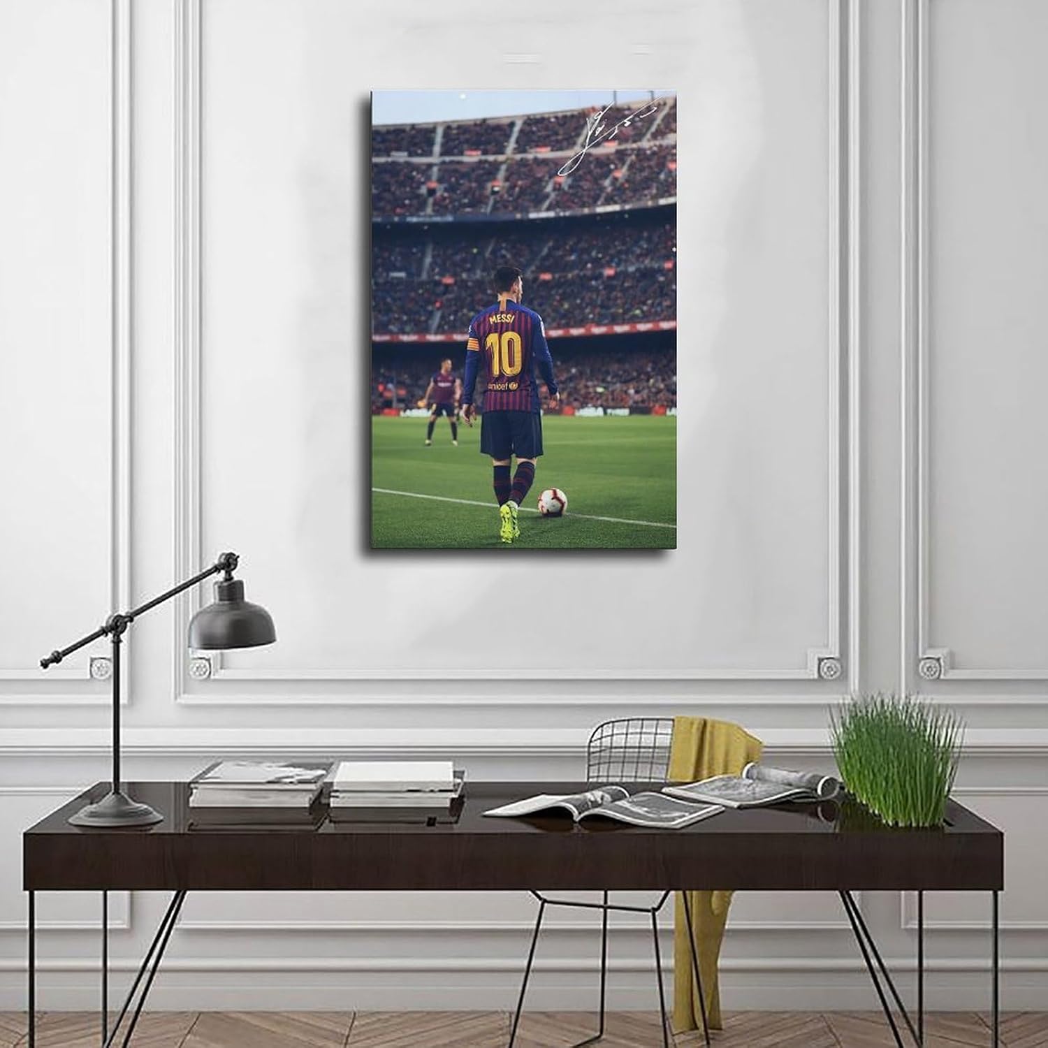 rsgfyc lionel messi poster sur toile signé lionel messi pour chambre à coucher, bureau, décoration cadeau 20 x 30 cm