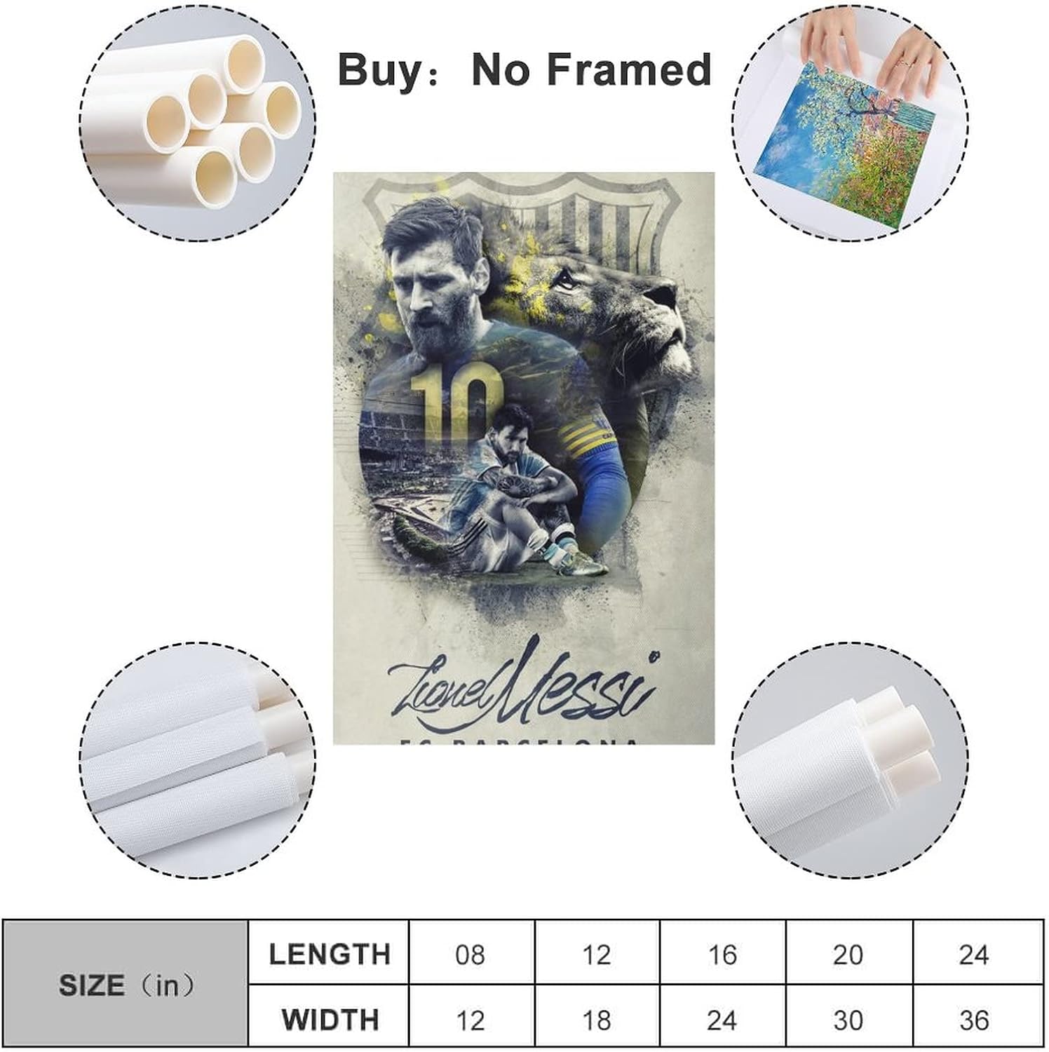 affiche d'art vintage de leo messi, toile imprimée rétro, décoration murale pour la maison, la chambre à coucher, le salon, 50 x 75 cm