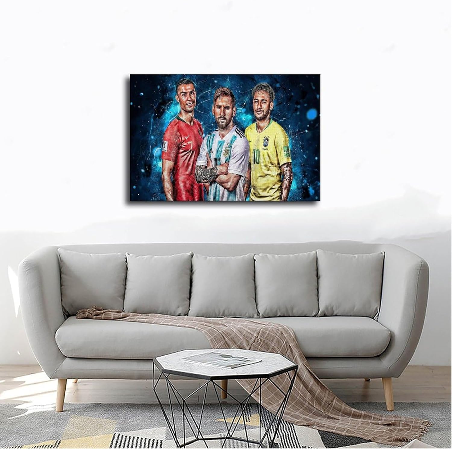 rsgfyc poster sur toile lionel messi – cristiano ronaldo, joueur de football lionel messi – décoration d'intérieur pour chambre, bureau, chambre, cadeau (30 x 45 cm)