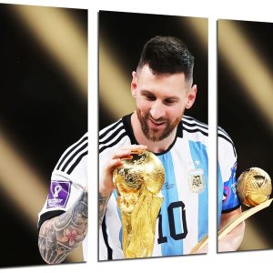 dkorarte cuadros 27402 photo baby foot moderne Équipe d'argentine, champion du monde, ballon d'or lionel messi, 97 x 62 cm