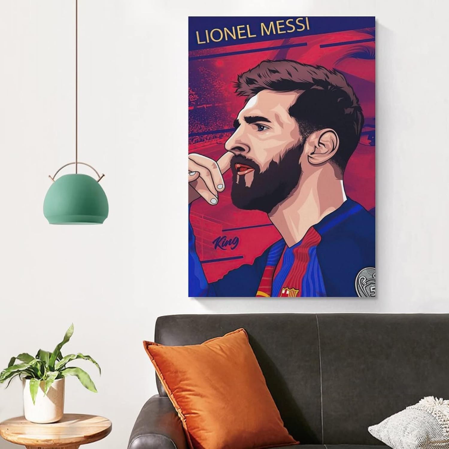 affiche vintage de football de leo messi, toile imprimée rétro, décoration murale pour la maison, la chambre à coucher, le salon, 50 x 75 cm