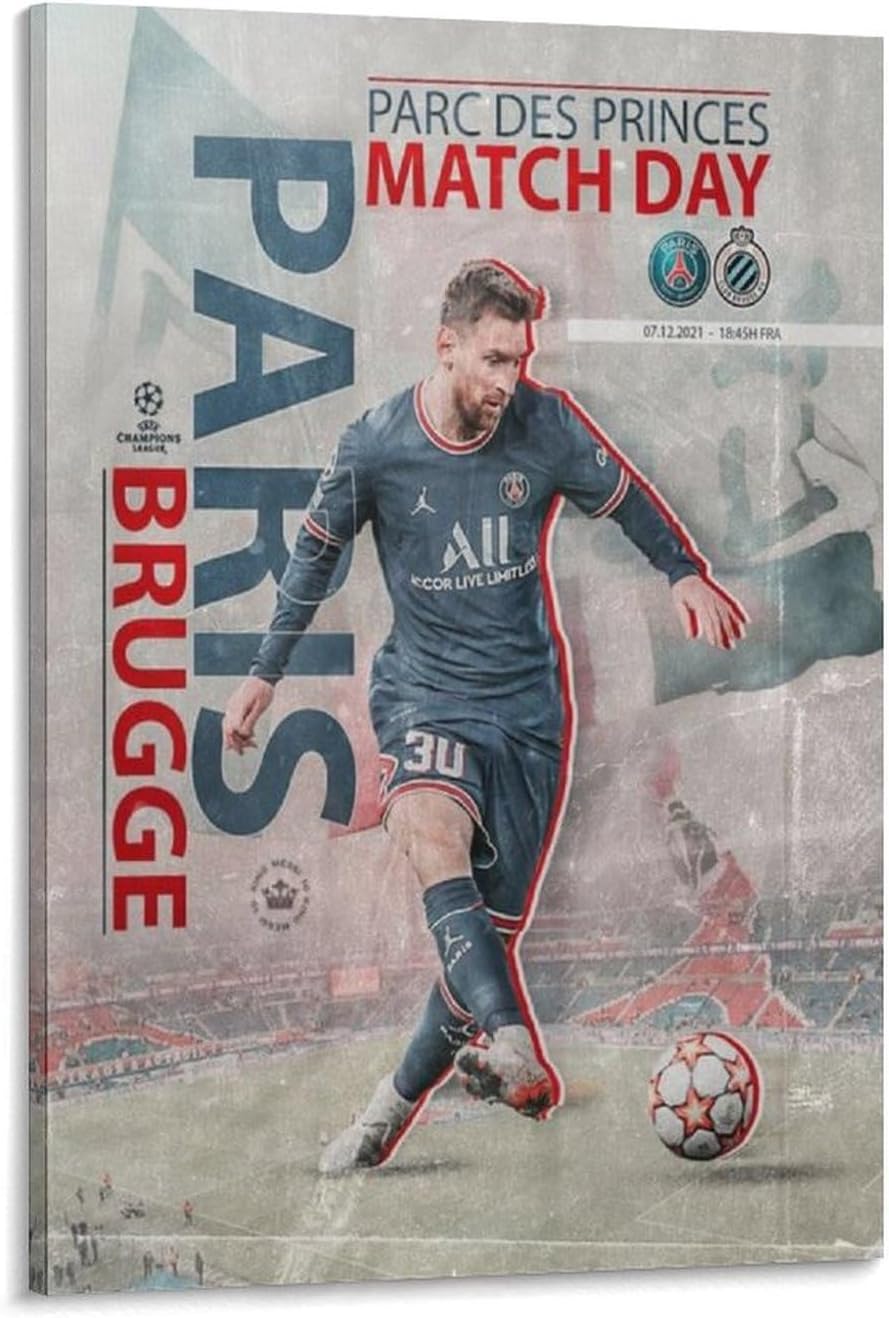 jopjdksn leo messi match day affiche murale vintage décorative sur toile pour salon, salle de classe, salle de sport 50 x 75 cm