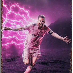 poster métal lionel messi déco murale 20 x 30 cm