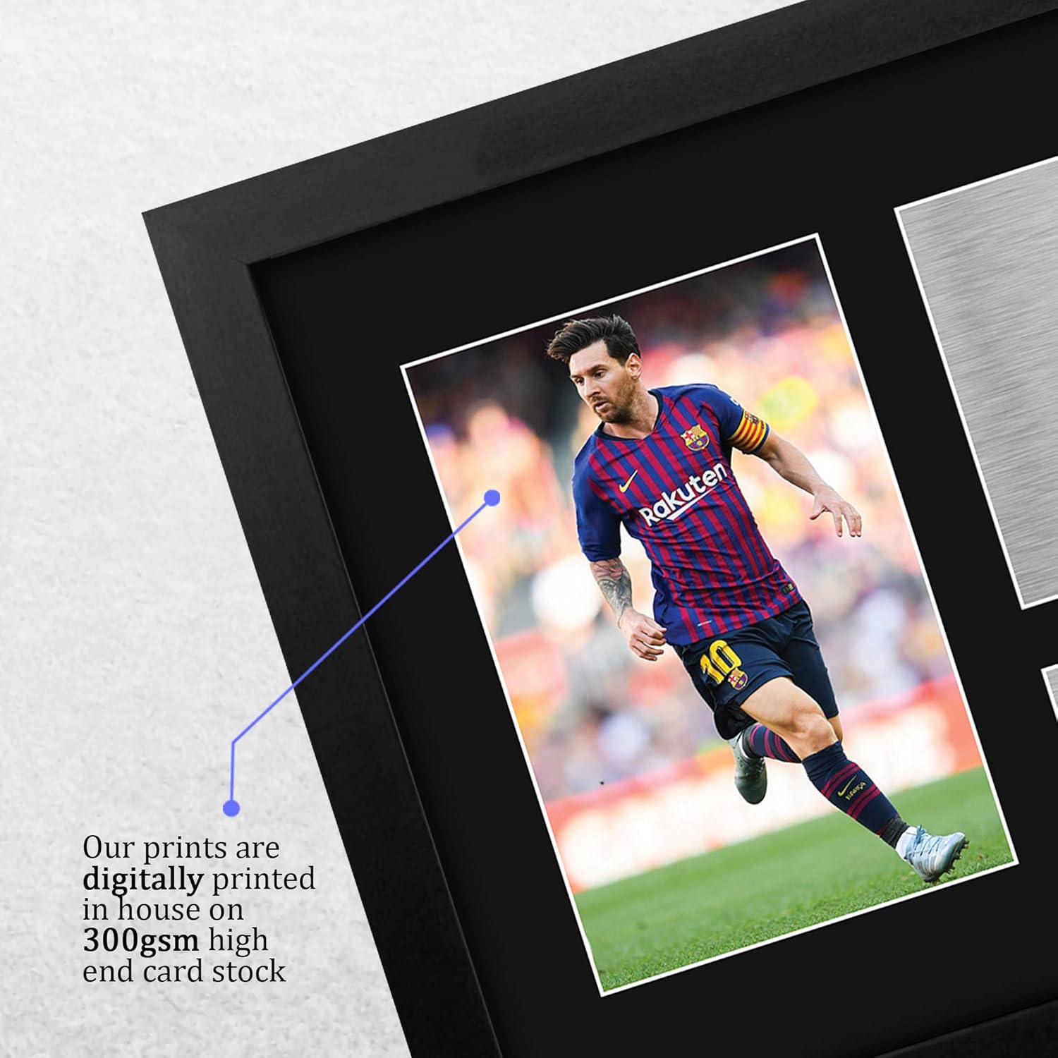 hwc trading lionel messi barcelone cadeaux usl affiche dédicacée encadrée pour les fans et supporters de football format lettre américaine