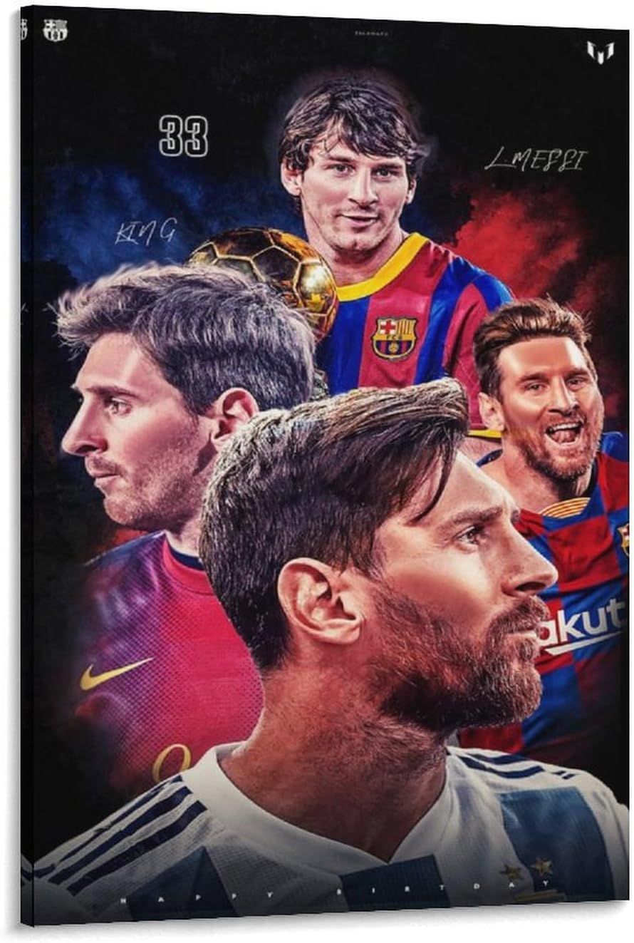 jopjdksn affiche décorative sur toile leo messi pour salon, salle de classe, salle de sport, 50 x 75 cm
