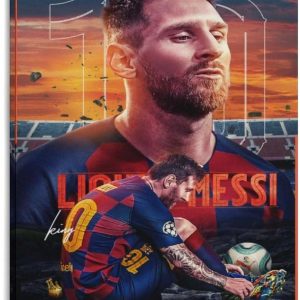 jopjdksn affiche murale vintage leo messi peinture sur toile pour salon, salle de classe, gym 50 x 75 cm
