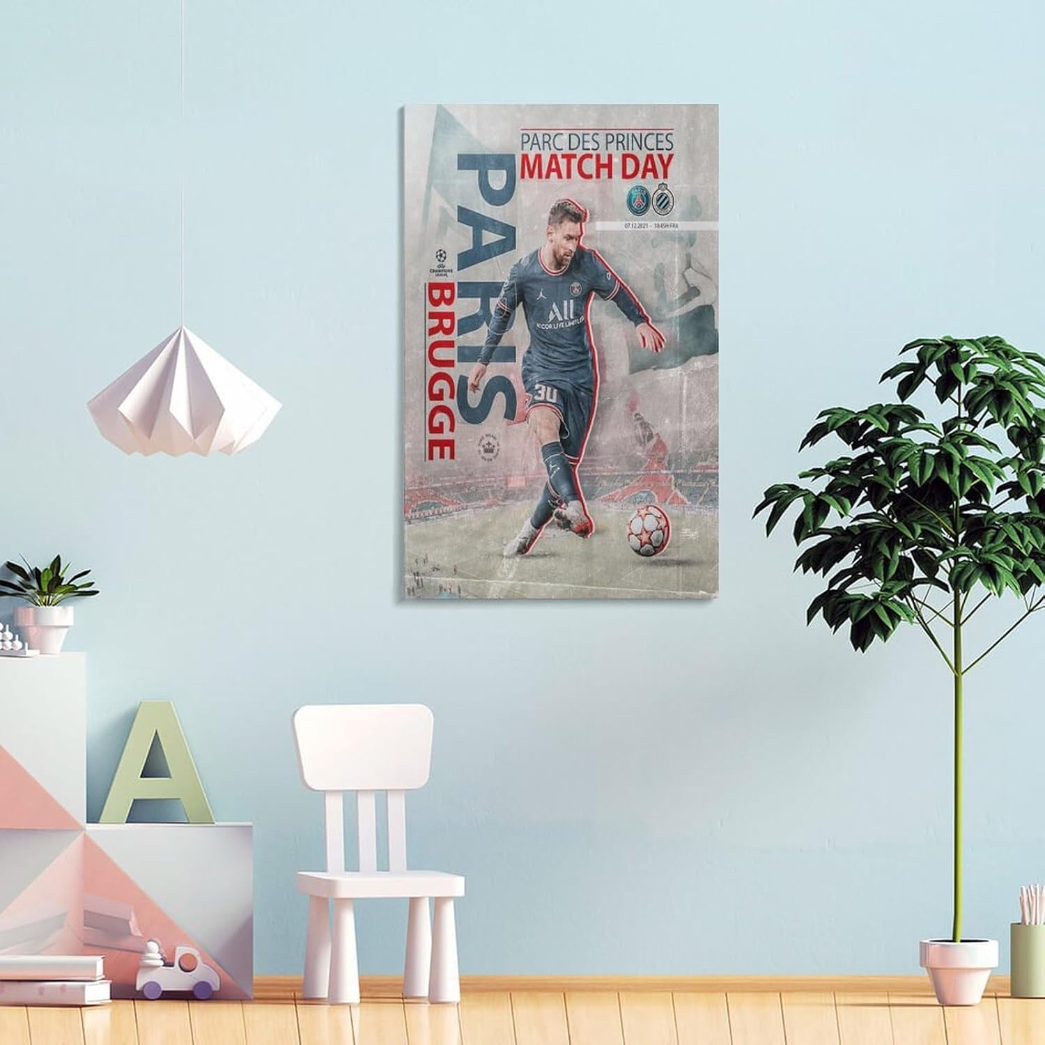 jopjdksn leo messi match day affiche murale vintage décorative sur toile pour salon, salle de classe, salle de sport 50 x 75 cm