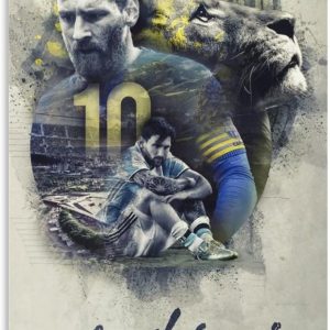 affiche d'art vintage de leo messi, toile imprimée rétro, décoration murale pour la maison, la chambre à coucher, le salon, 50 x 75 cm