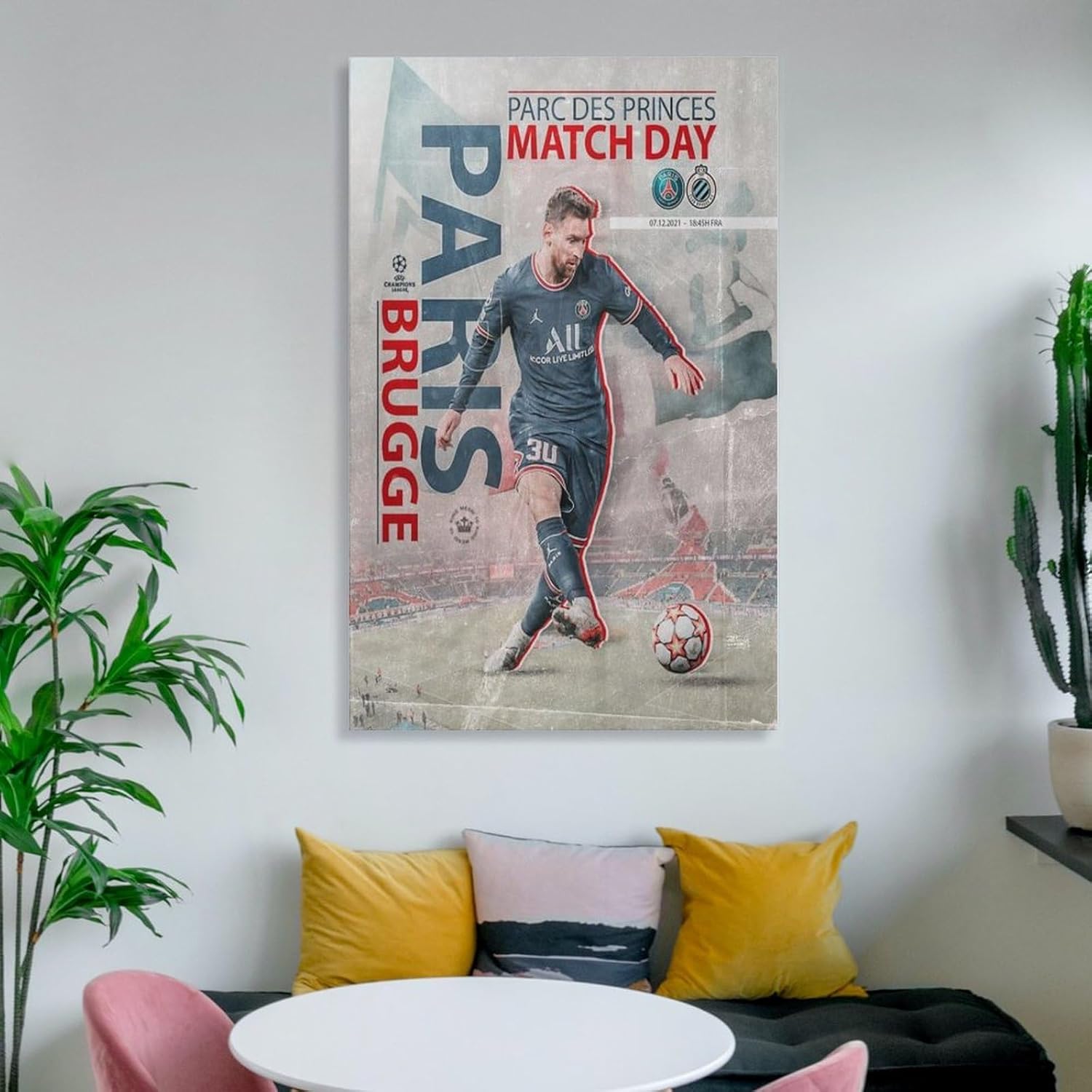 jopjdksn leo messi match day affiche murale vintage décorative sur toile pour salon, salle de classe, salle de sport 50 x 75 cm