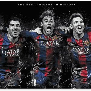 gediz poster sur toile lionel messi suarez neymar décoration murale pour salon chambre à coucher style sans cadre 20 x 30 cm