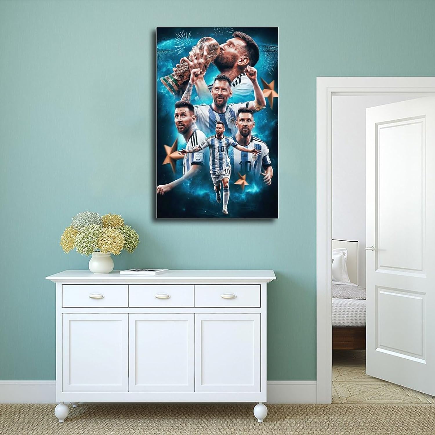 poster sur toile lionel messi pour chambre à coucher, bureau, décoration, cadeau, sans cadre, 30 x 45 cm