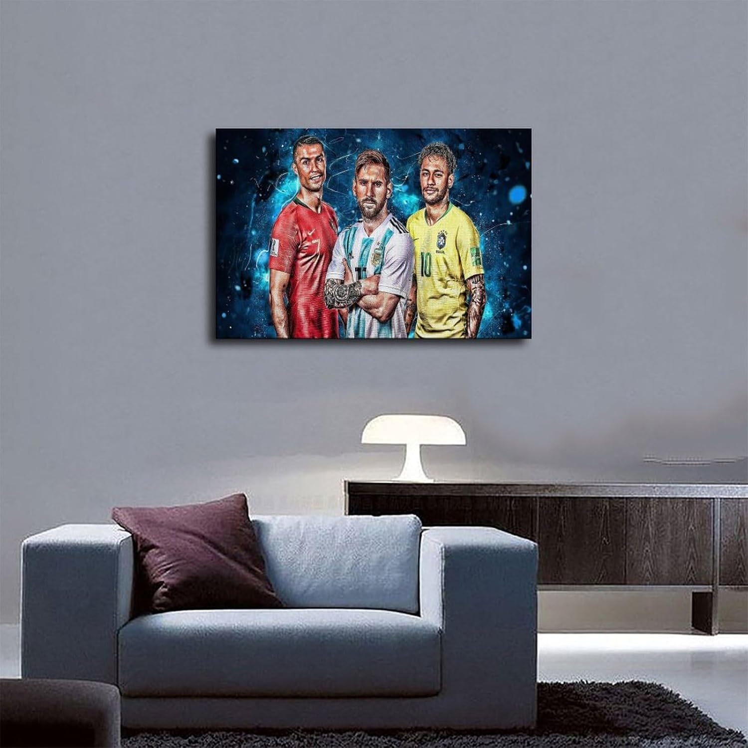 rsgfyc poster sur toile lionel messi – cristiano ronaldo, joueur de football lionel messi – décoration d'intérieur pour chambre, bureau, chambre, cadeau (30 x 45 cm)