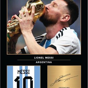 icons wall art lionel messi impression photo a4 signée – cadeau pour les fans argentins – impression photo – sans cadre
