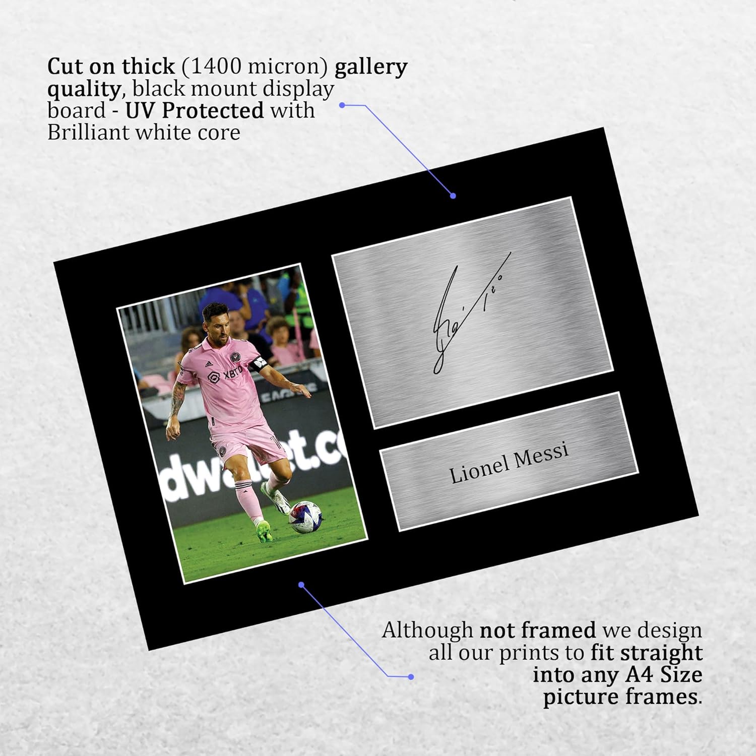 hwc trading a4 lionel messi inter miami photo autographe signée cadeaux pour les fans et supporters de football – a4