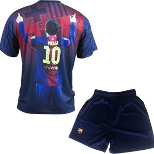 ensemble maillot + short fc barcelone barça lionel messi collection officielle taille enfant garçon