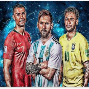 rsgfyc poster sur toile lionel messi – cristiano ronaldo, joueur de football lionel messi – décoration d'intérieur pour chambre, bureau, chambre, cadeau (30 x 45 cm)