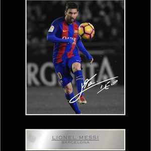 images emblématiques cadre photo lionel messi barcelone signé par le joueur