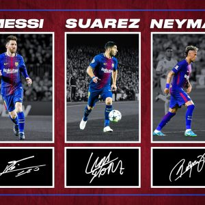 rjr prints lionel messi, luis suarez et neymar – les légendes de barcelone ont signé un montage photo a4 imprimé pré imprimé avec signature autographe, cadeau de football