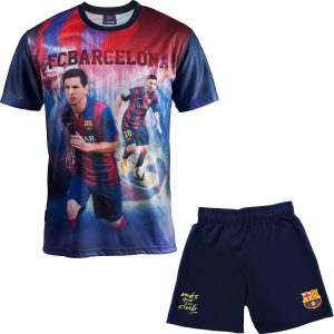ensemble maillot + short fc barcelone barça lionel messi collection officielle taille enfant garçon