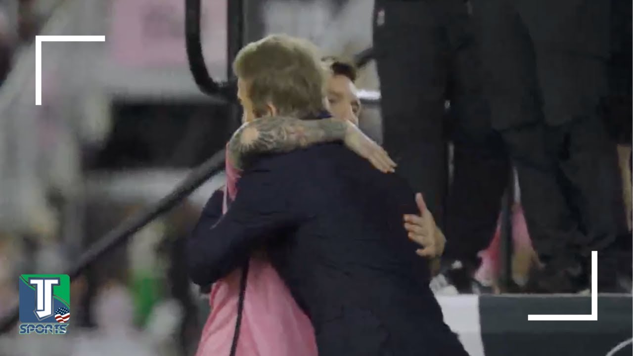 Le câlin entre Leo Messi et David Beckham APRÈS que l'Inter Miami atteigne la Coupe du Monde des Clubs de la FIFA 2025