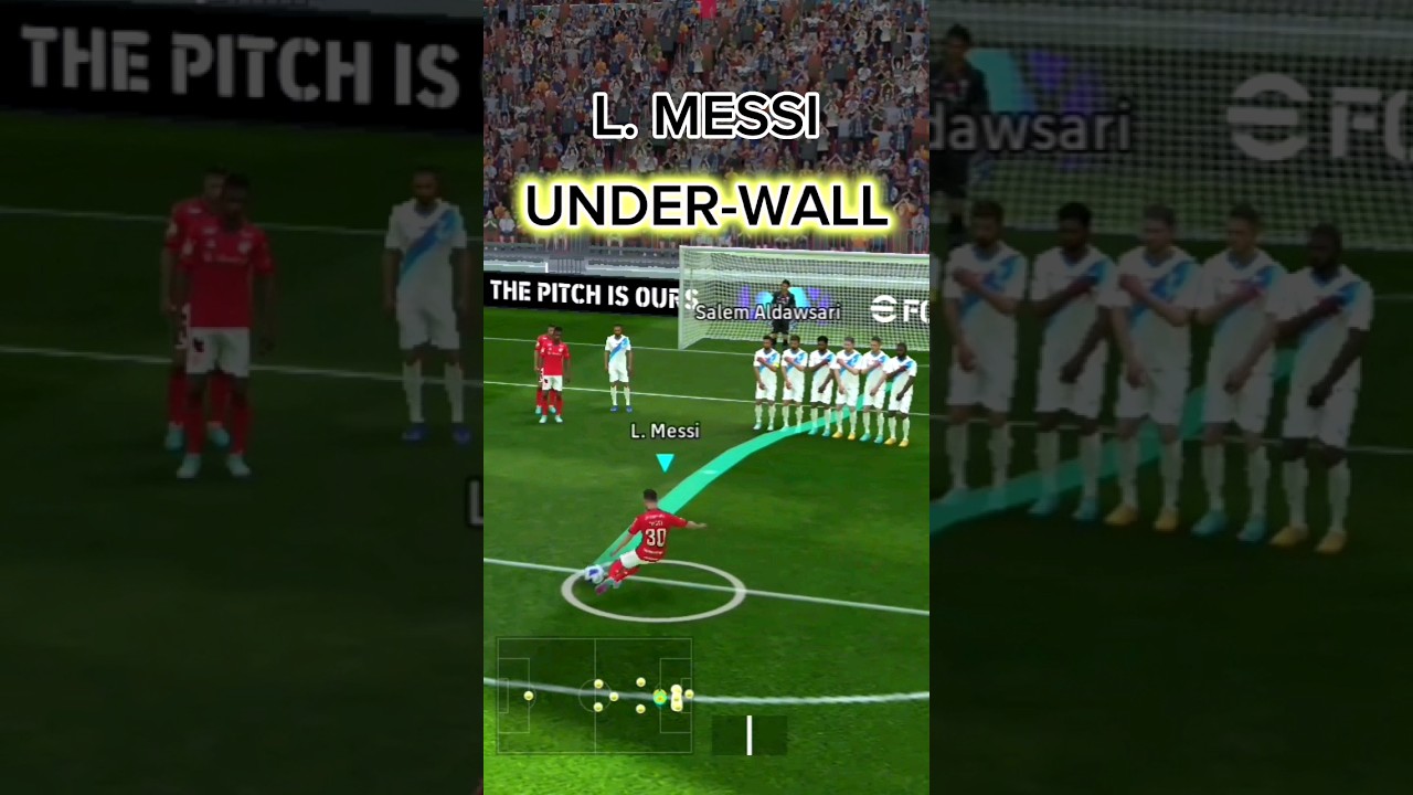 L.Messi Coup franc sous le mur ð¿ || coup franc de Léo Messi || #efootball #pesmobile #messi #messiskills
