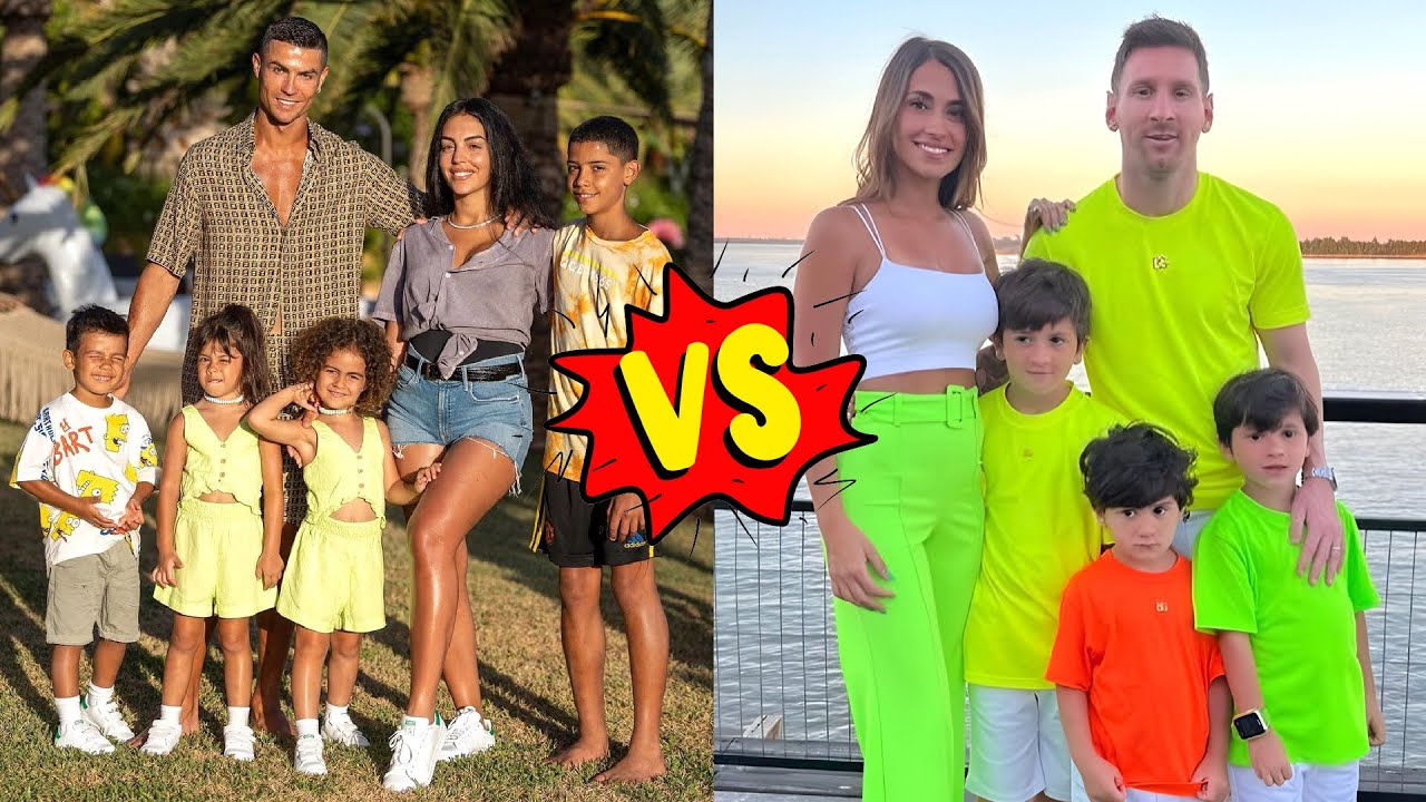 Famille Cristiano Ronaldo VS Famille Lionel Messi (vrai nom et âge) 2024