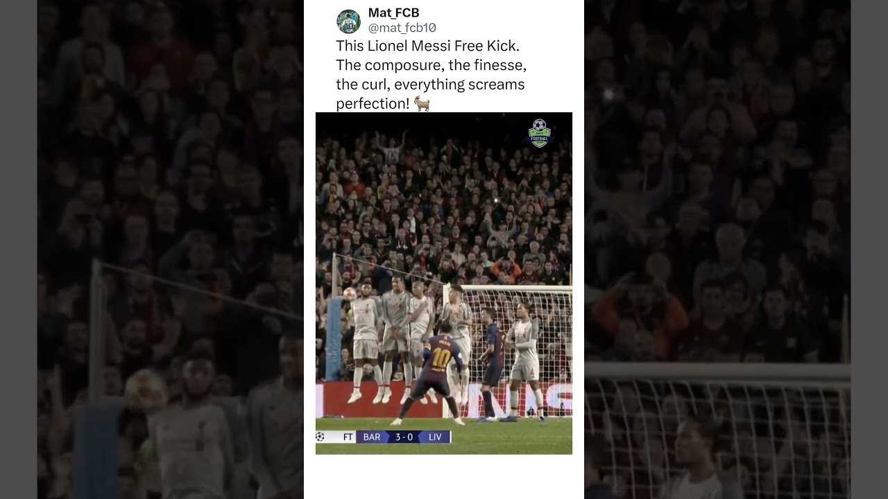 Meilleur coup franc de Lionel Messi contre Liverpool #messi