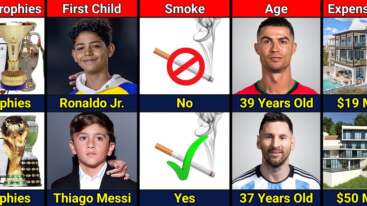 Comparaison : Ronaldo VS Messi
