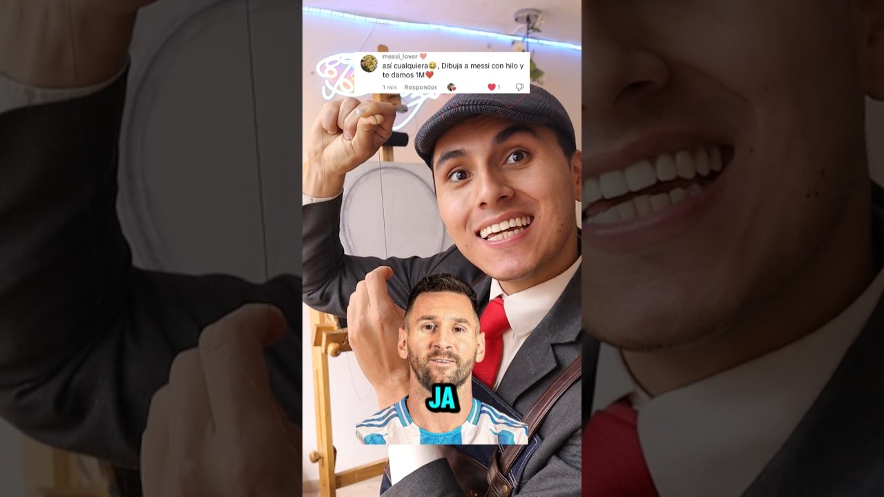 Dibujo con Hilo a Messi ð±ðª¡#messi #leomessi #goat #dibujo #arte