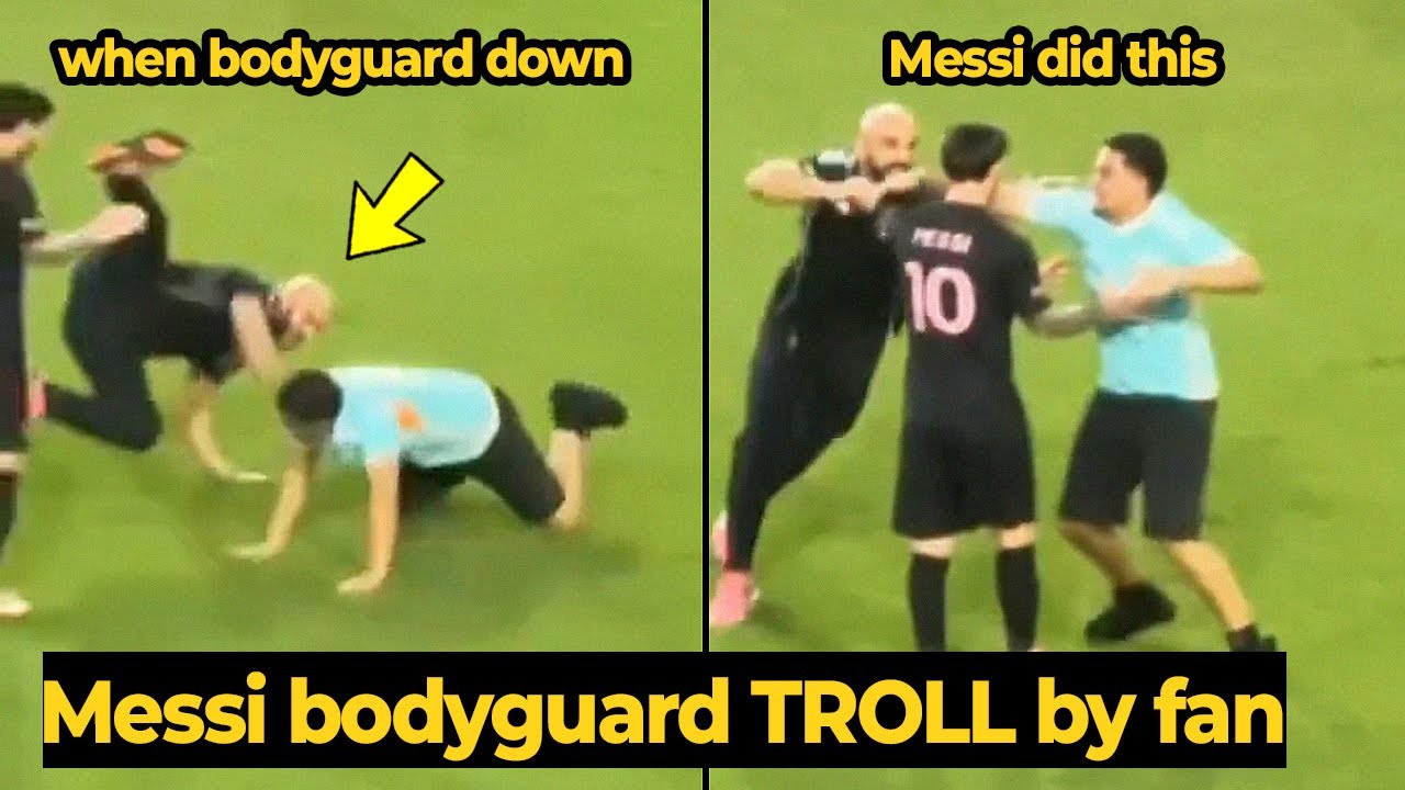 Le garde du corps de Messi a été abordé par un envahisseur de pitch, mais regardez Messi Reaction ... | Nouvelles de football aujourd'hui