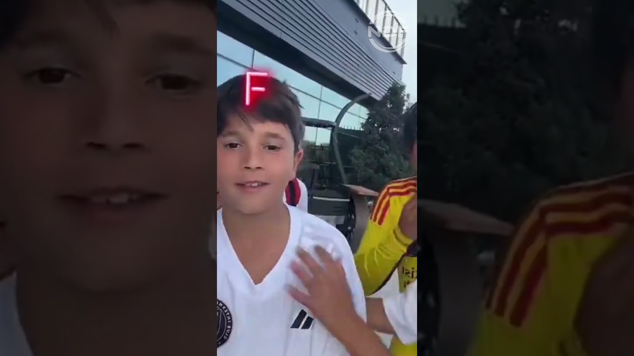 Mateo Messi jouant avec ses compagnons d'Inter Miami, le fils de Leo et Anto