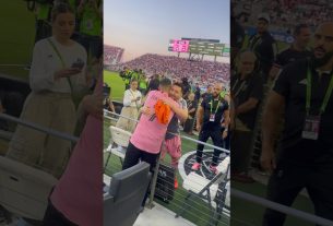 La salutation de papa Yankee et Leo Messi.