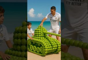 They destroyed the apple war tank built by Ronaldo and his son.  ð¢ #ronaldo #messi