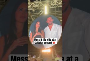 Messi et sa femme sur le Coldplay Kiss Cam ð (via Diceeldani / X)