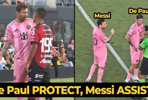 Moment de Paul protégeant Messi lors de ses débuts alors que Messi fournit une passe décisive contre Atlas