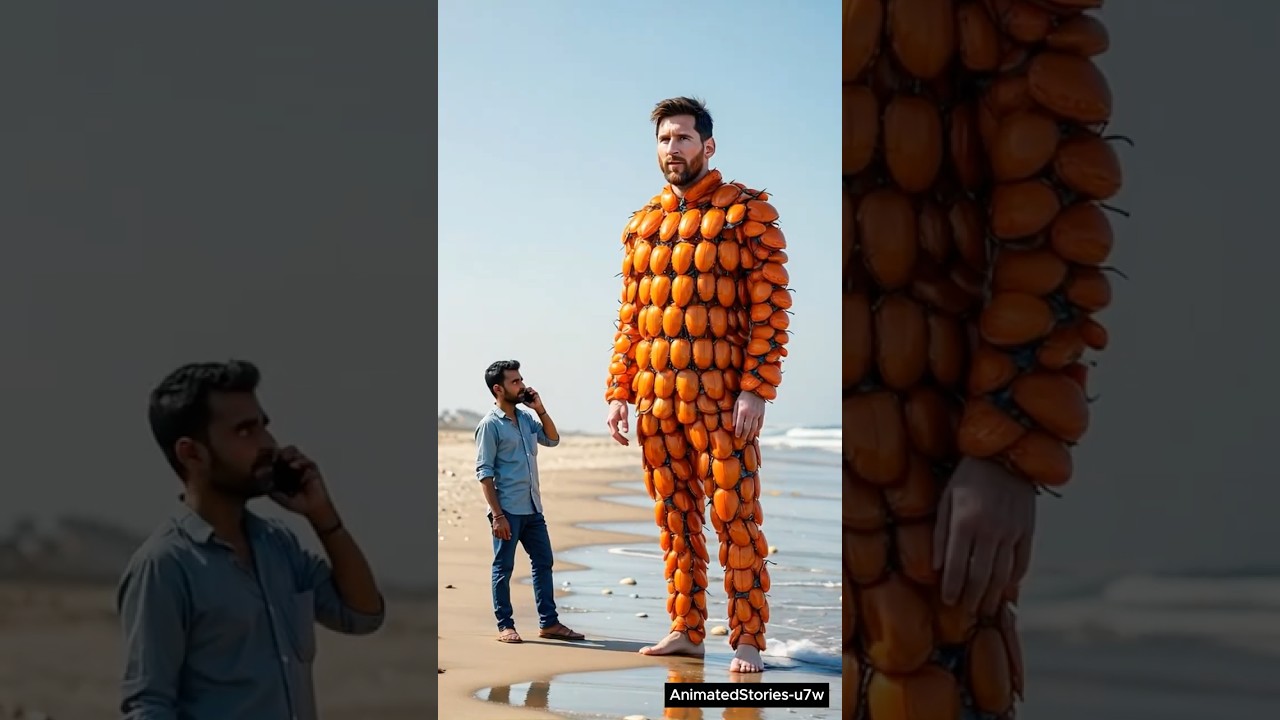 Leo Messi couvert de millions de coléoptères orange sauvés par un agriculteur #animaux #hommes #traitement