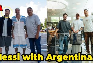 Lionel Messi et les joueurs de l'équipe nationale d'Argentine arrivent au camp d'entraînement avant le match contre le Venezuela